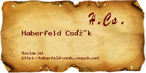 Haberfeld Csák névjegykártya